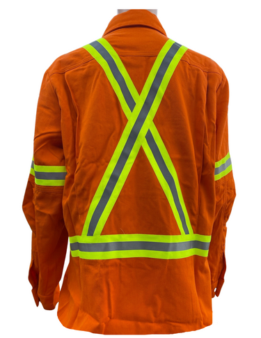 Premium Orange Hi Vis FR/AR Button Down Shirt